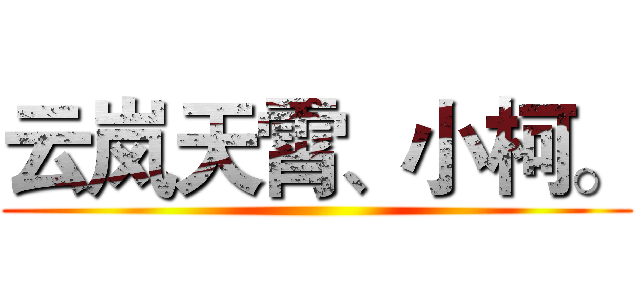 云岚天霄、小柯。 ()