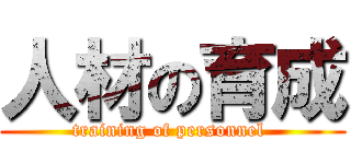 人材の育成 (training of personnel )