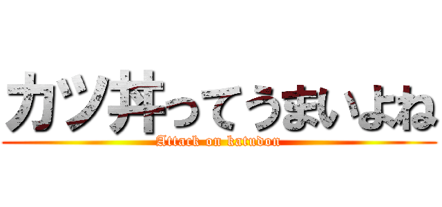 カツ丼ってうまいよね (Attack on katudon)