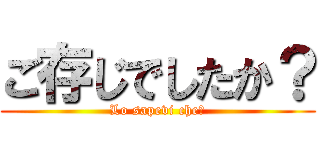 ご存じでしたか？ (Lo sapevi che?)