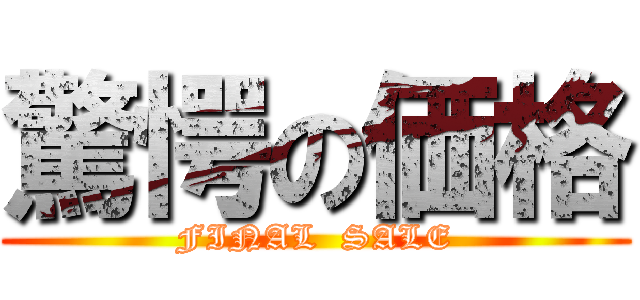 驚愕の価格 (FINAL  SALE)