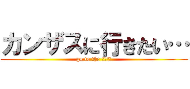 カンザスに行きたい… (go to the カンザス)