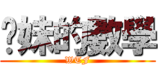 你妹的數學 (WTF)