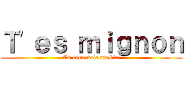 Ｔ\'ｅｓ ｍｉｇｎｏｎ (Tu veux voir ma bite)
