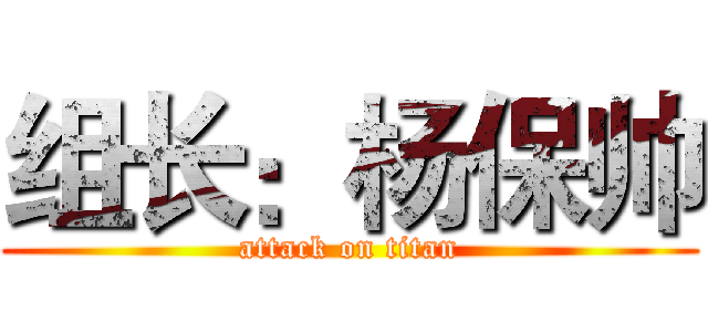 组长：杨保帅 (attack on titan)