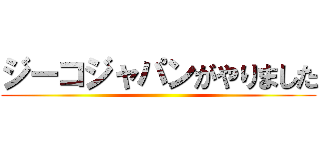 ジーコジャパンがやりました ()