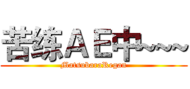 苦练ＡＥ中~~~ (MatsubaraRegan)