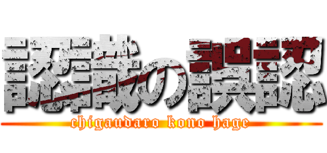 認識の誤認 (chigaudaro kono hage)