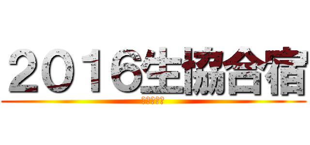 ２０１６生協合宿 (～夜の部～)