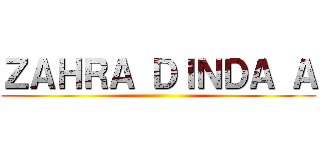 ＺＡＨＲＡ ＤＩＮＤＡ Ａ (       )