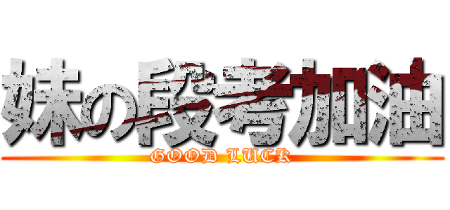 妹の段考加油 (GOOD LUCK)