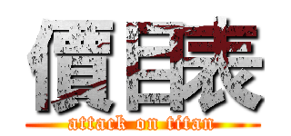 價目表 (attack on titan)