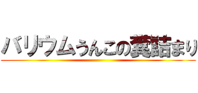 バリウムうんこの糞詰まり ()