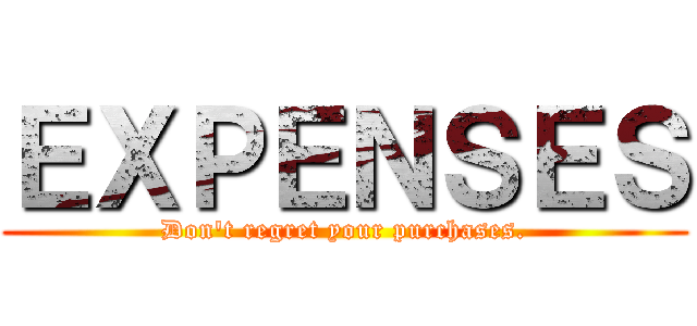 ＥＸＰＥＮＳＥＳ (Don't regret your purchases.)