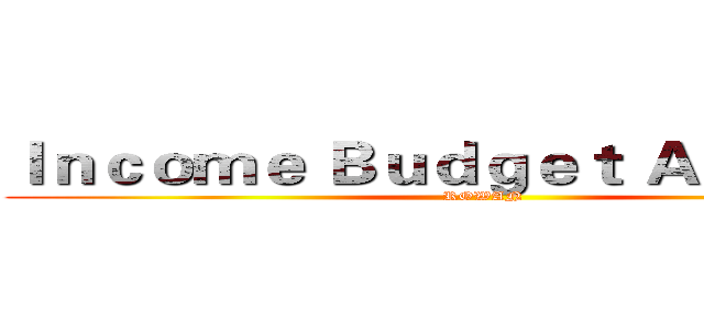 Ｉｎｃｏｍｅ Ｂｕｄｇｅｔ Ａｎｄ Ｐａｙ (ROWAN)