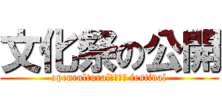 文化祭の公開 (opencultural　ｔｈｅ festival)