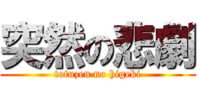 突然の悲劇 (totuzen no higeki)