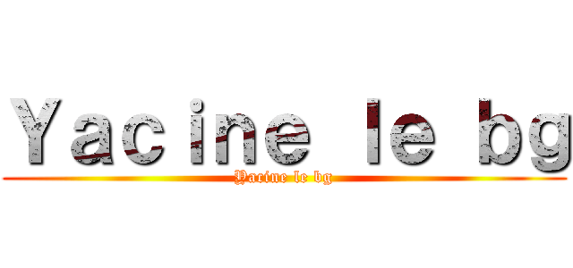 Ｙａｃｉｎｅ ｌｅ ｂｇ (Yacine le bg)