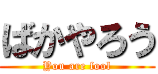 ばかやろう (You are fool)