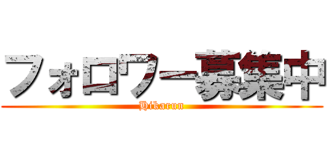 フォロワー募集中 (Hikarun)