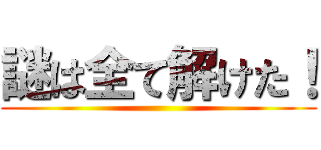 謎は全て解けた！ ()
