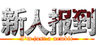新人报到 (I'm just a newbie)