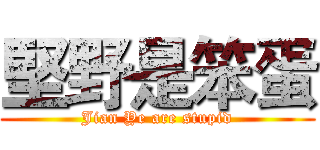 堅野是笨蛋 (Jian Ye are stupid)