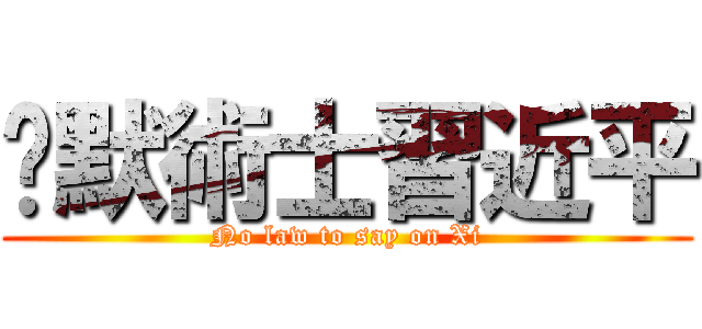 沉默術士習近平 (No law to say on Xi)