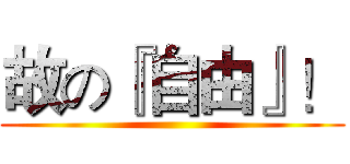 故の『自由』！ ()