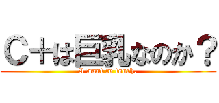 Ｃ＋は巨乳なのか？ (I want to touch.)