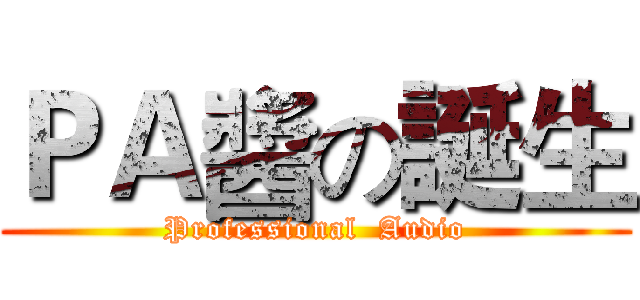 ＰＡ醬の誕生 (Professional  Audio)