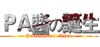 ＰＡ醬の誕生 (Professional  Audio)