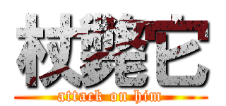 杖斃它 (attack on him)