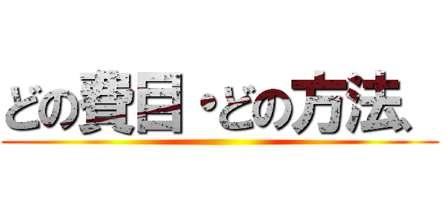 どの費目・どの方法、 ()