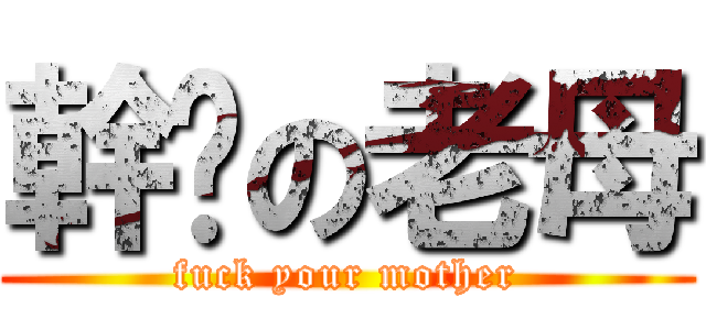 幹你の老母 (fuck your mother)