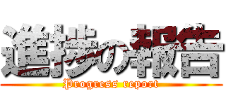 進捗の報告 (Progress report)