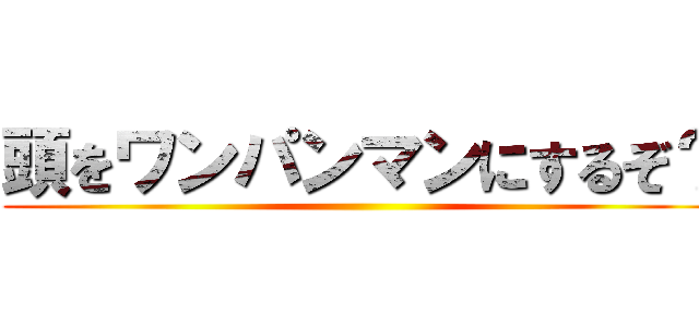 頭をワンパンマンにするぞ？ ()