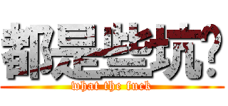 都是些坑货 (what the fuck)