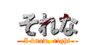 それな (I know, right)