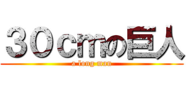 ３０ｃｍの巨人 (a long man)