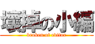 壞掉の小編 (broken of editor)