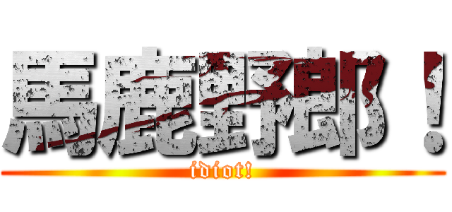 馬鹿野郎！ (idiot!)