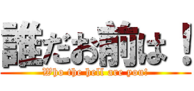 誰だお前は！ (Who the hell are you!)