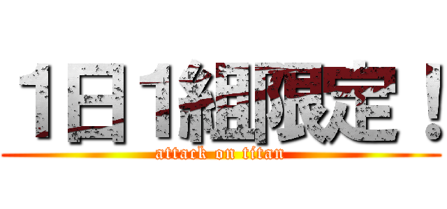 １日１組限定！ (attack on titan)