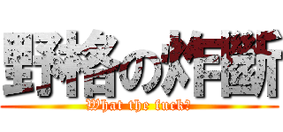 野格の炸斷 (What the fuck?)