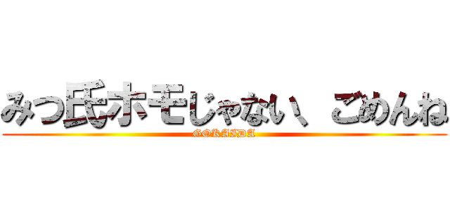 みつ氏ホモじゃない、ごめんね (GOKAIDA)