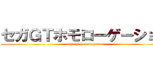 セガＧＴホモローゲーション (sega gt homologation)