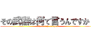 その武器は何て言うんですか？ (What is the weapon?)