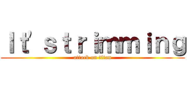 Ｉｔ'ｓｔｒｉｍｍｉｎｇ (attack on titan)