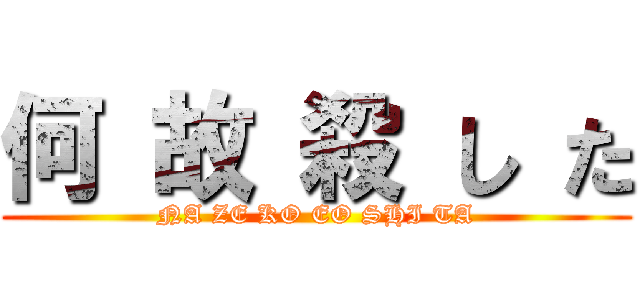 何 故 殺 し た (NA ZE KO EO SHI TA)